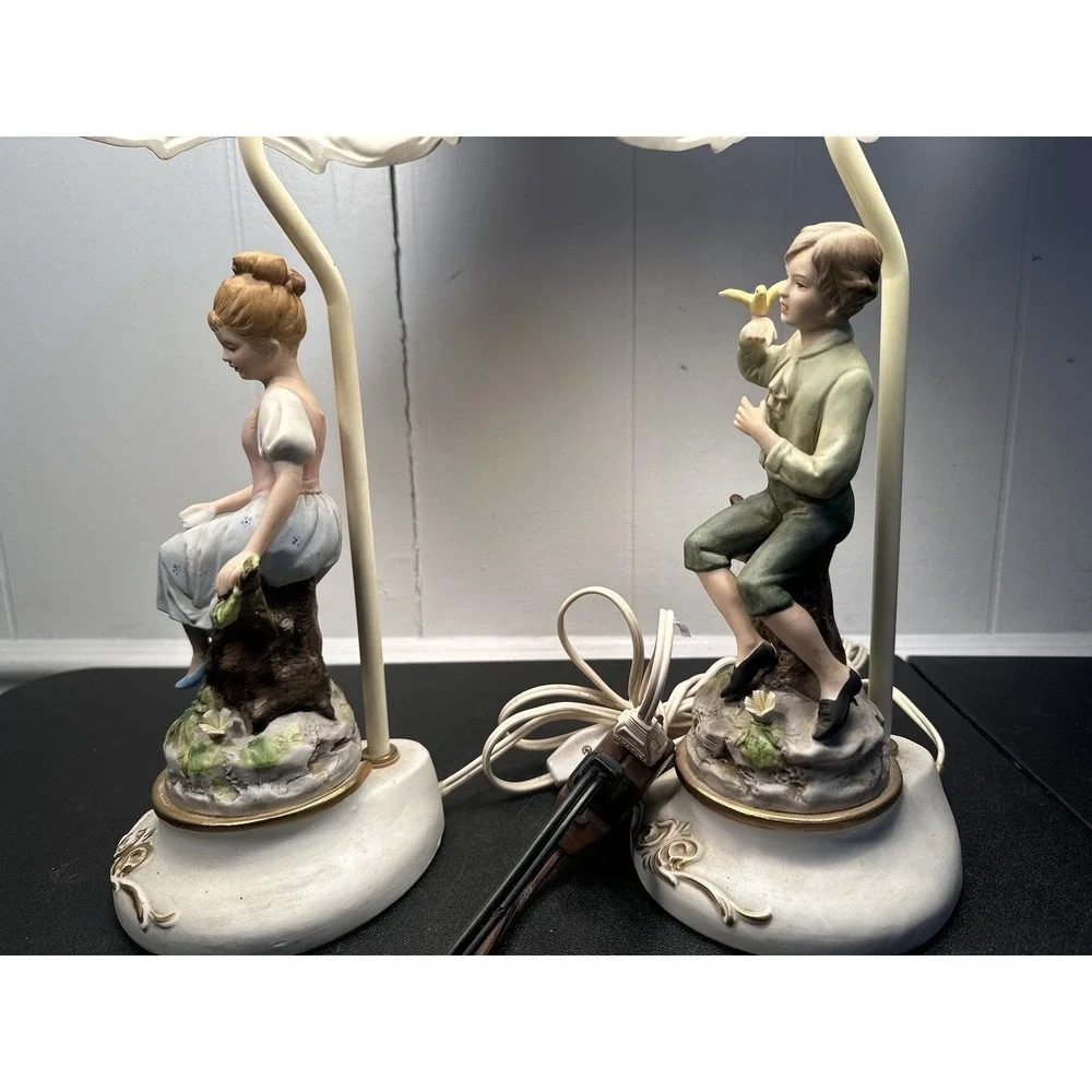 Lennile Ardelt‎ Boy and Girl Porcelain Lamps Pair